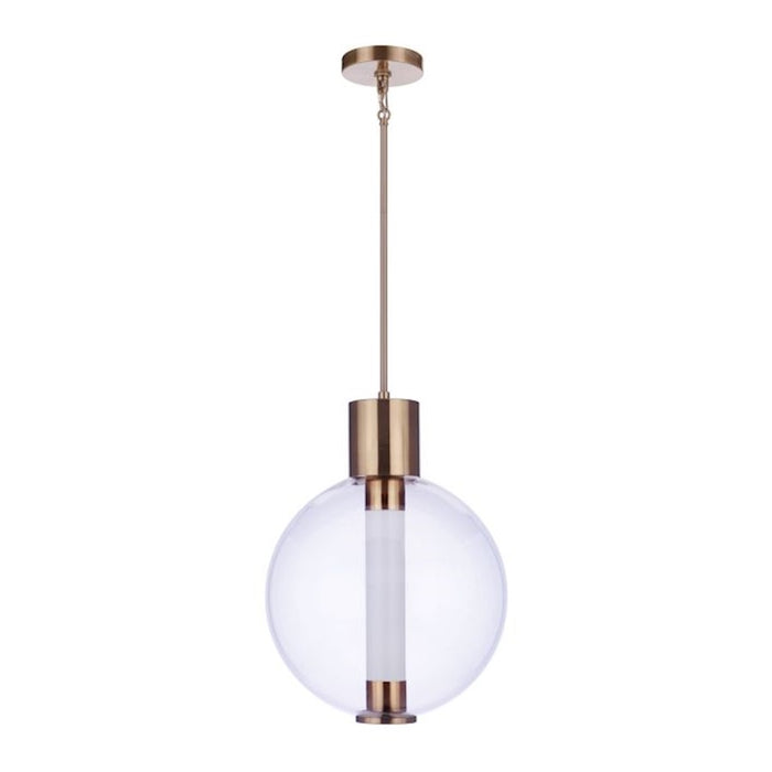 Craftmade Watson 1 Light LED Pendant, Brass/Clear/Frosted - P995SB-LED
