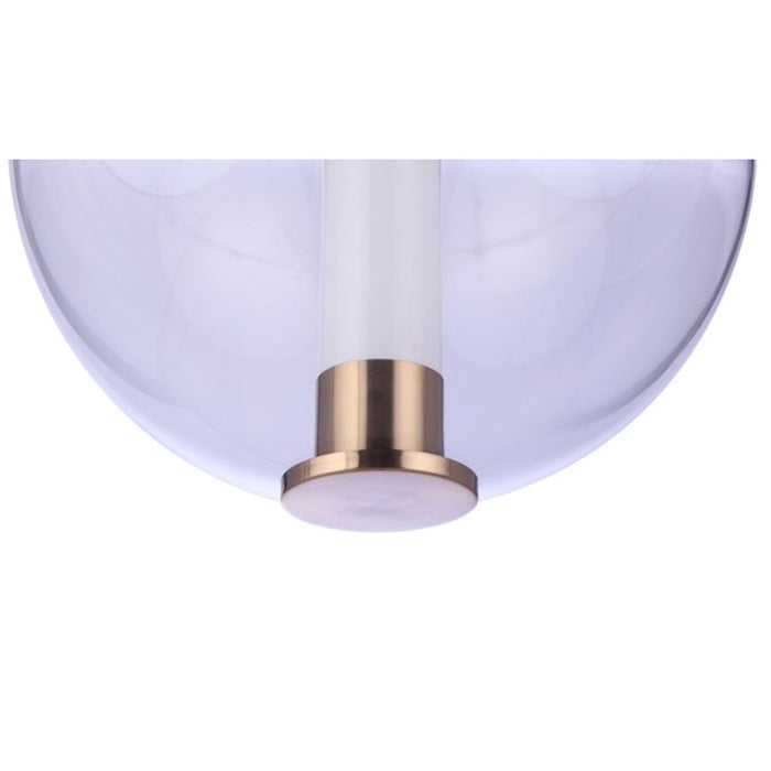 Craftmade Watson 1 Light LED Pendant, Brass/Clear/Frosted