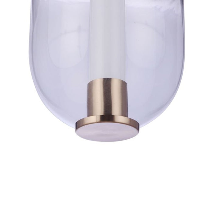 Craftmade Holmes 1 Light LED Pendant, Brass/Clear/Frosted