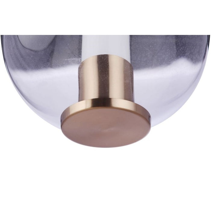 Craftmade Holmes 1 Light LED Pendant, Brass/Clear/Frosted