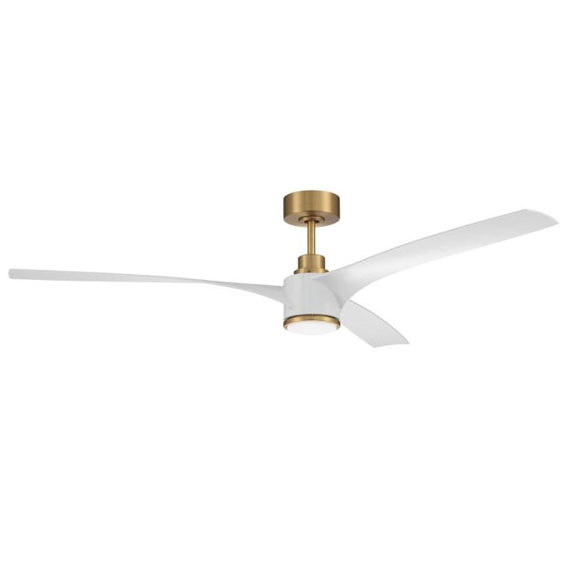 Craftmade Phoebe 1Lt 60" Fan, Satin Brass/White