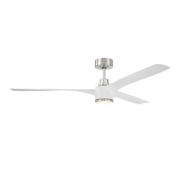 Craftmade Phoebe 1Lt 60" Fan, White/Polished Nickel/White - PHB60WPLN3-NWF