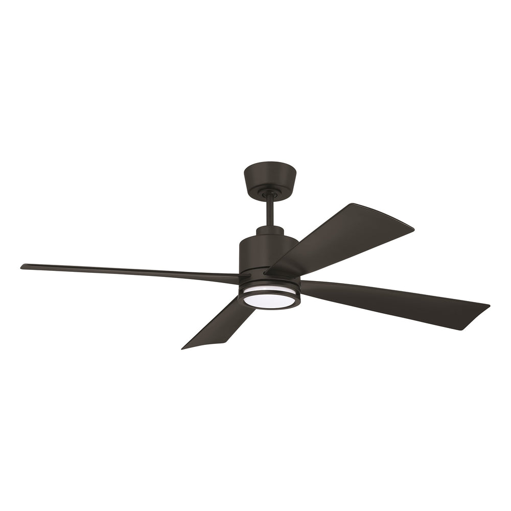 Craftmade Rhett 52" 4-Blade 1 Light Ceiling Fan, Flat Black - RHT52FB4