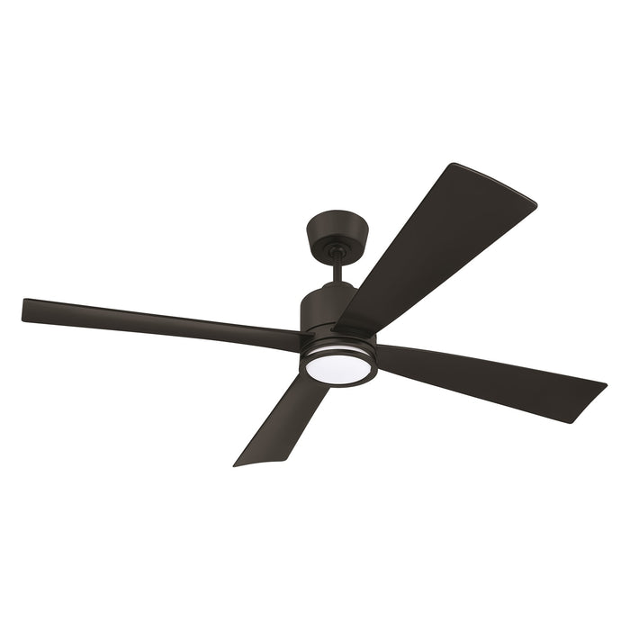 Craftmade Rhett 52" 4-Blade 1 Light Ceiling Fan, Flat Black