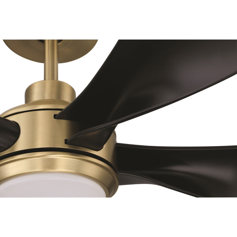 Craftmade Rosalie 52" 5-Blade 1 Light Ceiling Fan, Satin Brass