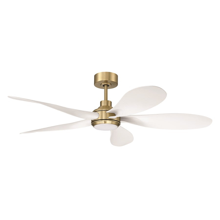 Craftmade Rosalie 52" 5-Blade Ceiling Fan, Brass/White/Light Kit