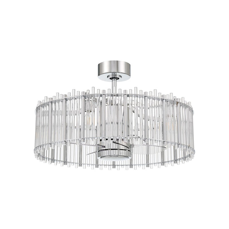 Craftmade Reveal 5 Light 24" Fandelier, Chrome/Clear Acrylic