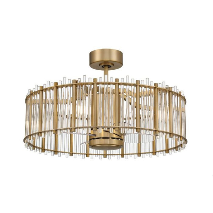 Craftmade Reveal Fandelier 5Lt 24" Fan, Satin Brass/Clear Acrylic - RVL28SB4-NWF