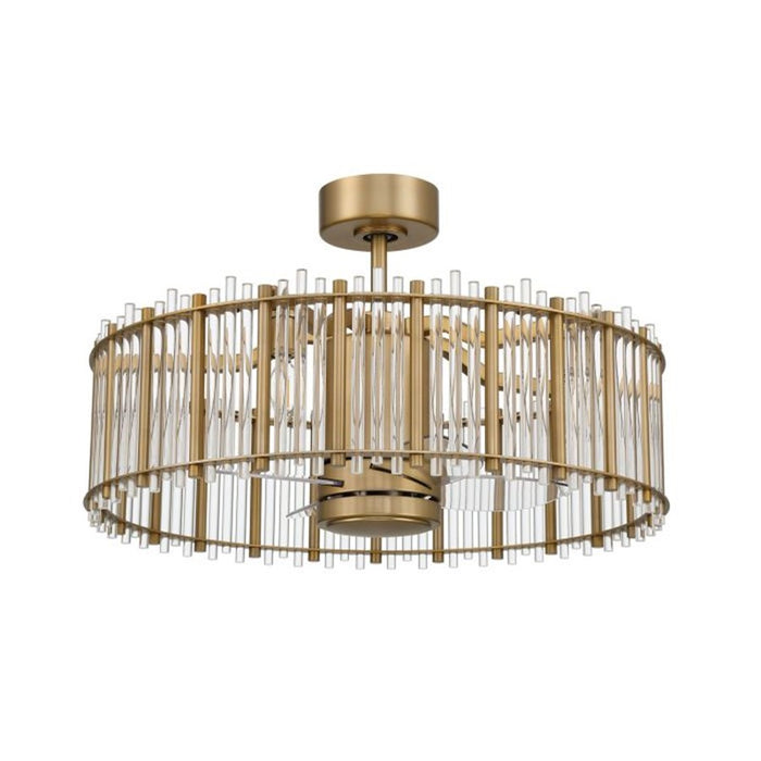 Craftmade Reveal Fandelier 5Lt 24" Fan, Satin Brass/Clear Acrylic