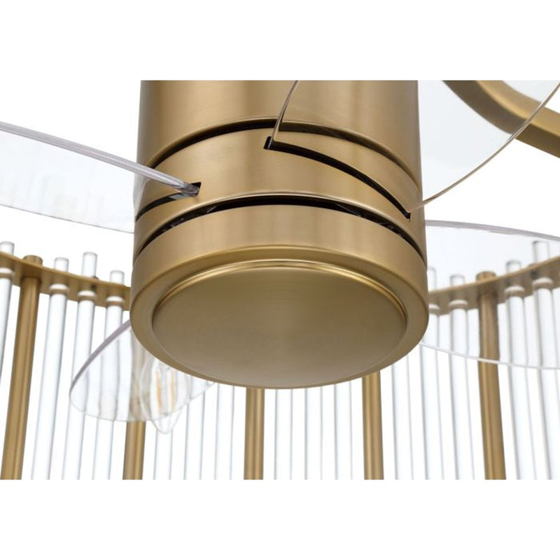 Craftmade Reveal Fandelier 5Lt 24" Fan, Satin Brass/Clear Acrylic