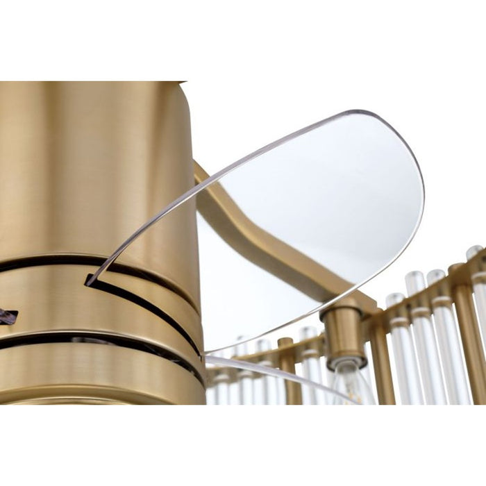 Craftmade Reveal Fandelier 5Lt 24" Fan, Satin Brass/Clear Acrylic