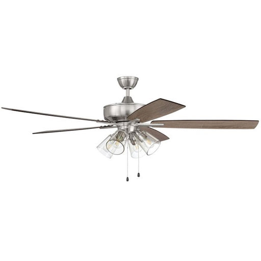 Craftmade Super Pro 104 60" Fan With Blades, 4 Light Kit, Clear