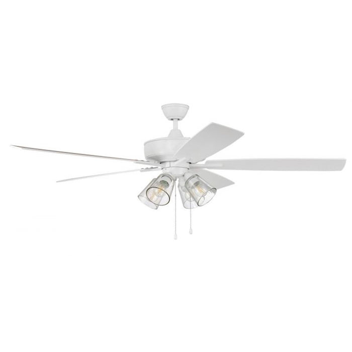 Craftmade Super Pro 104 60" Fan With Blades, 4 Light Kit, Clear