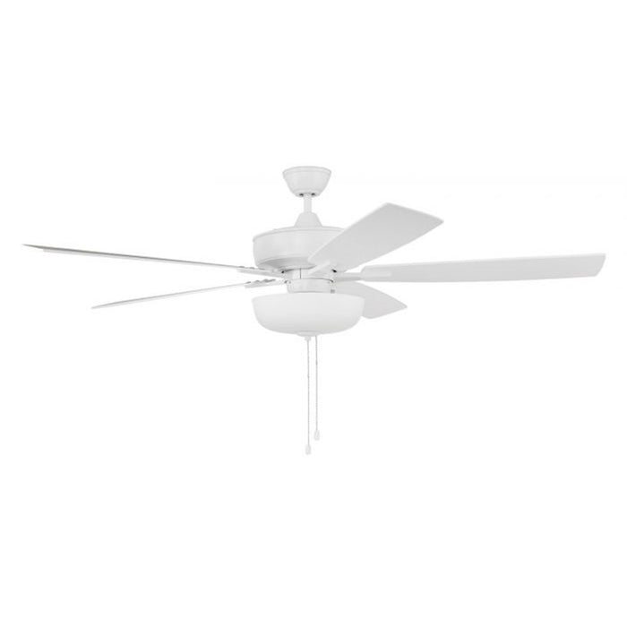Craftmade Super Pro 111 60" Fan With Blades, White Bowl Light Kit