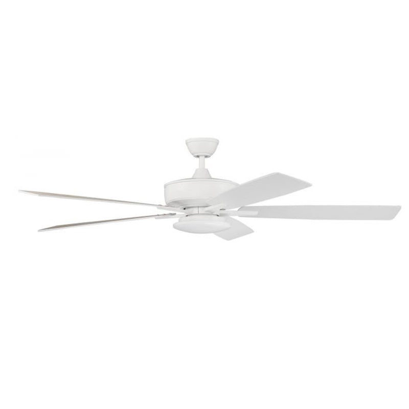 Craftmade Super Pro 60" Fan w/Blades, Low Profile Light Kit, White