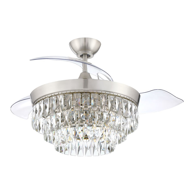 Craftmade Sofia 6 Light 42" Fan Light Kit, Nickel/Clear Acrylic