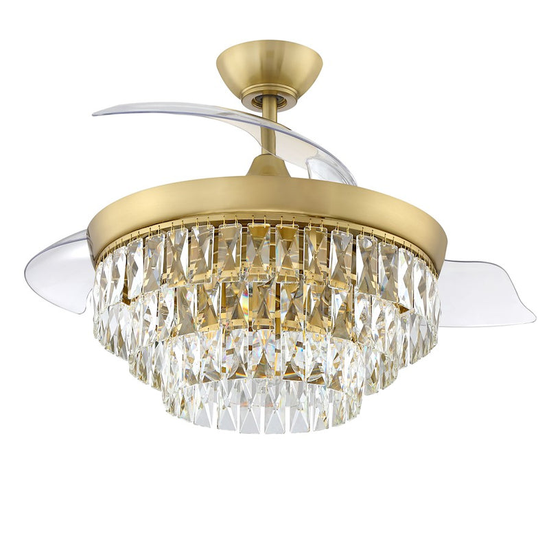 Craftmade Sofia 6 Light 42" Fan Light Kit, Brass/Clear Acrylic