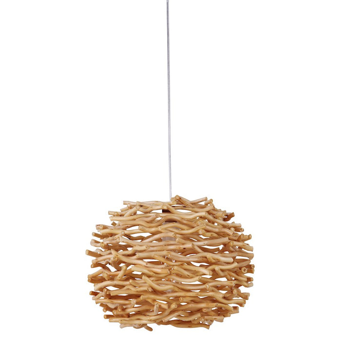 Craftmade Portable Swag Pendant with Natural Wood Shade, Natural
