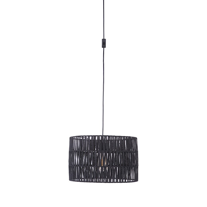 Craftmade Portable Swag Pendant with Paper Tape Shade, Flat Black