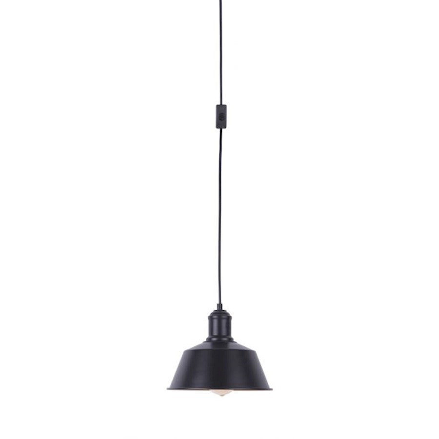 Craftmade Portable Swag Pendant with Metal Shade, Flat Black