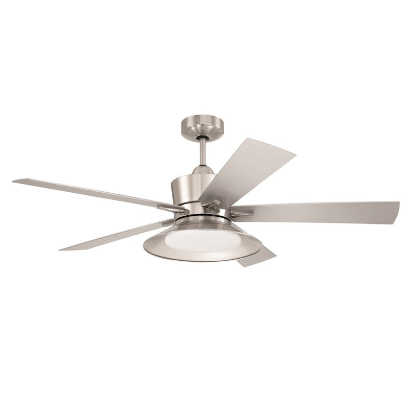 Craftmade Topper 1 Light 52" Ceiling Fan, Brushed Nickel/Frost White