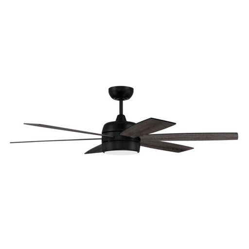 Craftmade Trevor 1Lt 52" Fan, Flat Black /Flat Black/Greywood