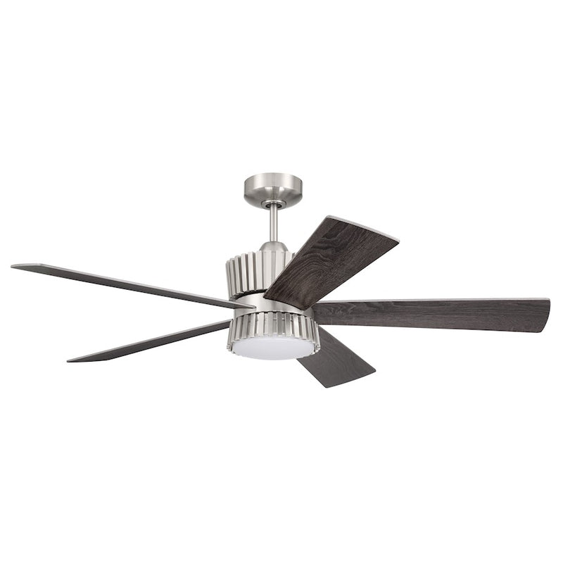 Craftmade Theiry 1 Light 52" Ceiling Fan, Nickel/Greywood/White