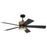 Craftmade Theiry 1 Light 52" Ceiling Fan, Black/Black Walnut/White - TRY52FBSB5