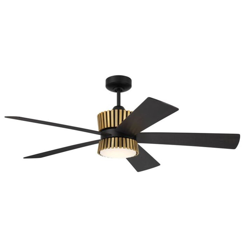 Craftmade Theiry 1Lt 52" Fan, Flat Black/Brass/Black Walnut