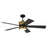 Craftmade Theiry 1Lt 52" Fan, Flat Black/Brass/Black Walnut
