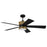 Craftmade Theiry 1Lt 52" Fan, Flat Black/Brass/Black Walnut