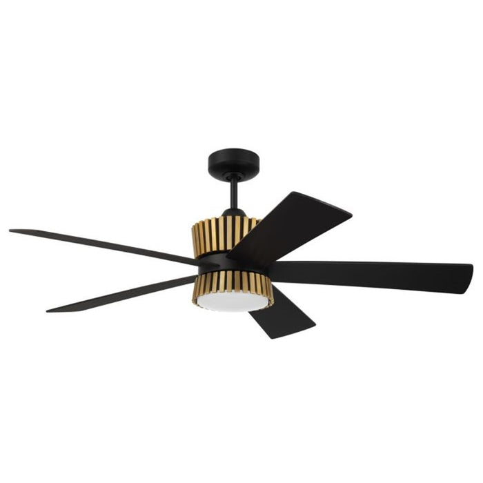 Craftmade Theiry 1Lt 52" Fan, Flat Black/Brass/Black Walnut