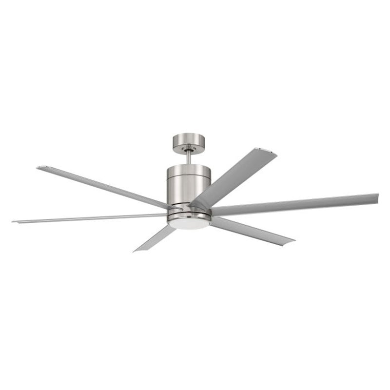 Craftmade 65" Tate, Nickel/Nickel Blades/Frost White