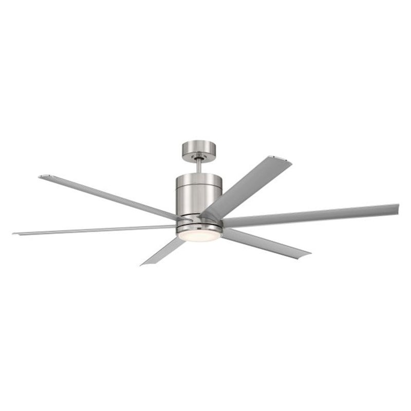 Craftmade 65" Tate, Nickel/Nickel Blades/Frost White