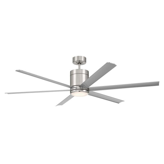 Craftmade 65" Tate, Nickel/Nickel Blades/Frost White