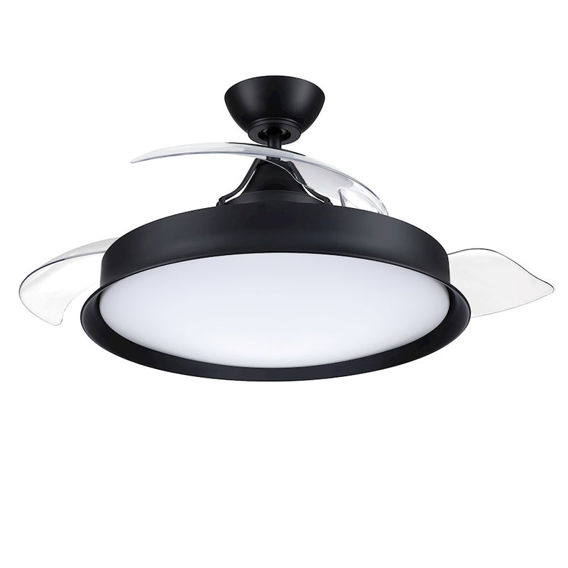 Craftmade Union 1 Light 42" Ceiling Fan, Black/Clear Acrylic/White