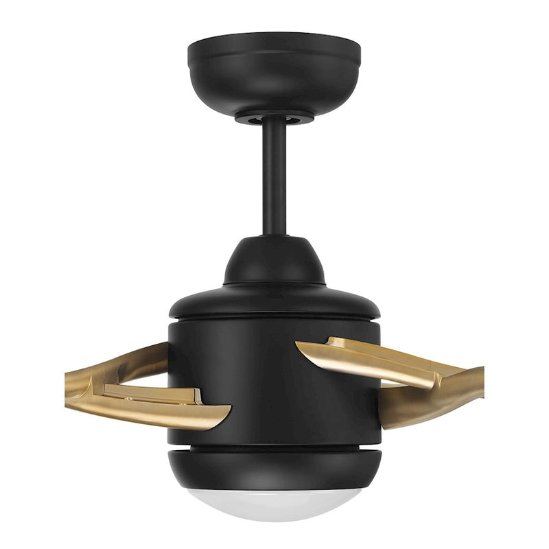 Craftmade Viva 72" Fan, Black/Brass/Black Fabric Texture Blades