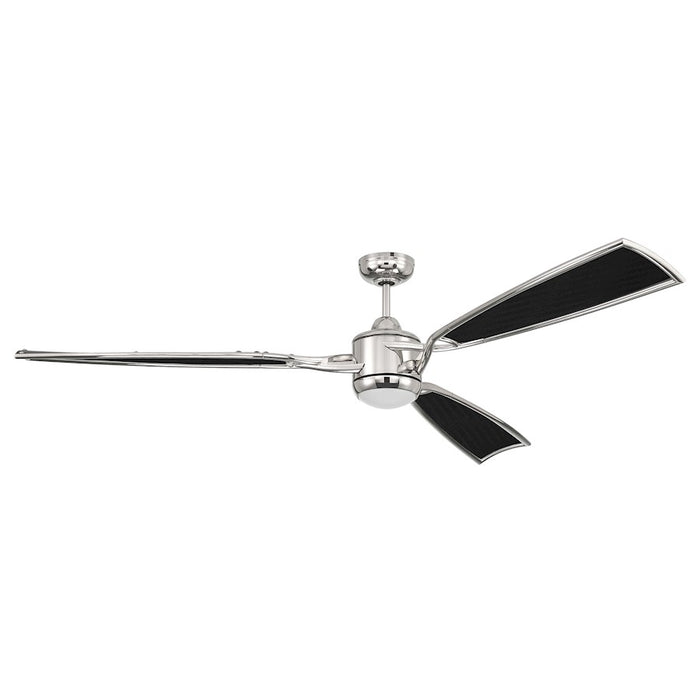 Craftmade Viva 72" Fan, Polished Nickel/Black Fabric Texture Blades - VIA72PLN3