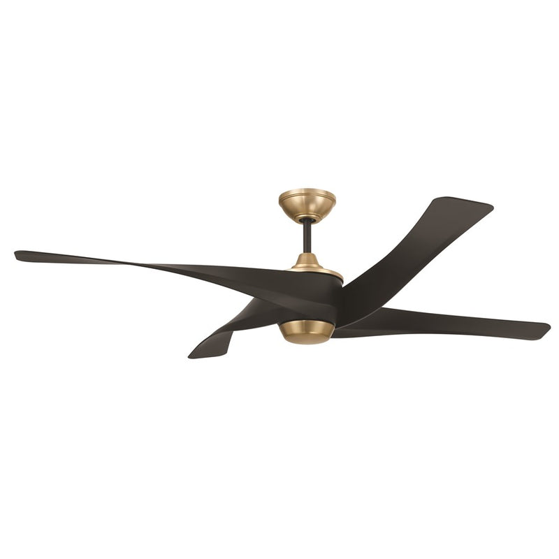 Craftmade Venn 58" 4-Blade Ceiling Fan, Black/Brass/Black