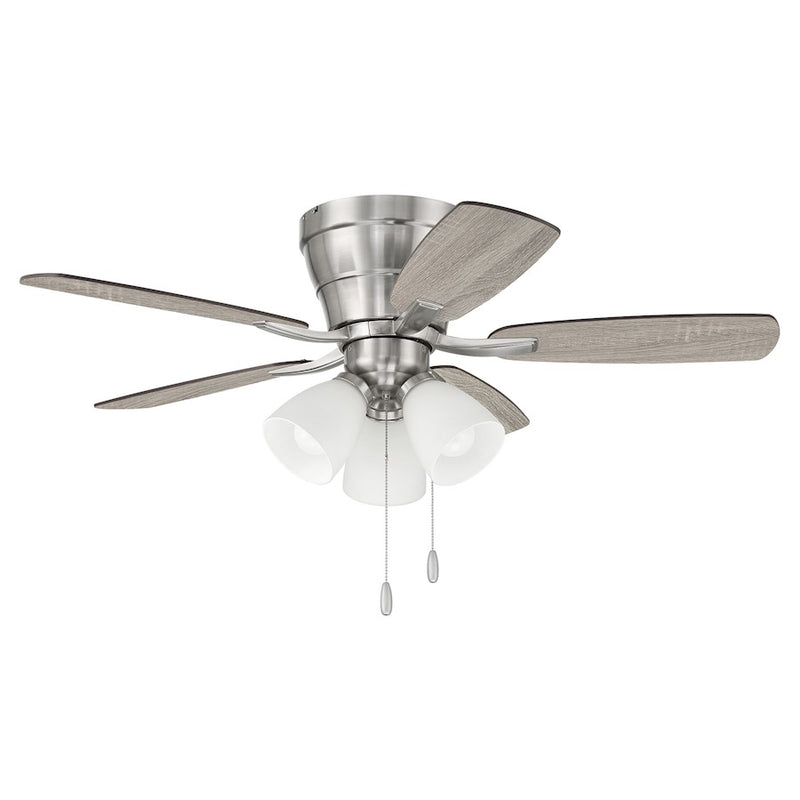Craftmade Wheeler 3 Light 42" Fan Light Kit, Nickel/Drift/Walnut/White
