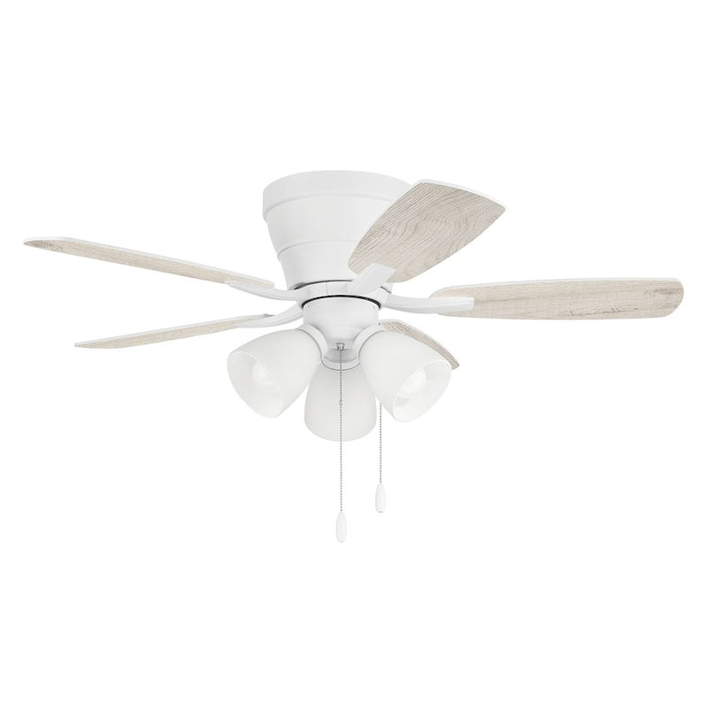 Craftmade Wheeler 3 Light 42" Ceiling Fan Light Kit, White/Oak/White