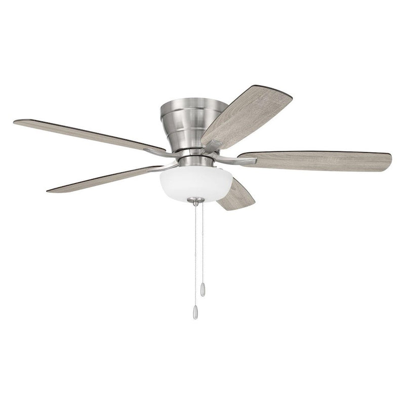 Craftmade Wheeler 2-Light 52" Fan Light Kit, Nickel/Drift/Walnut/White