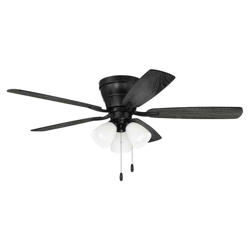 Craftmade Wheeler 3 Light 52" Fan Light Kit, Black/Greywood/White