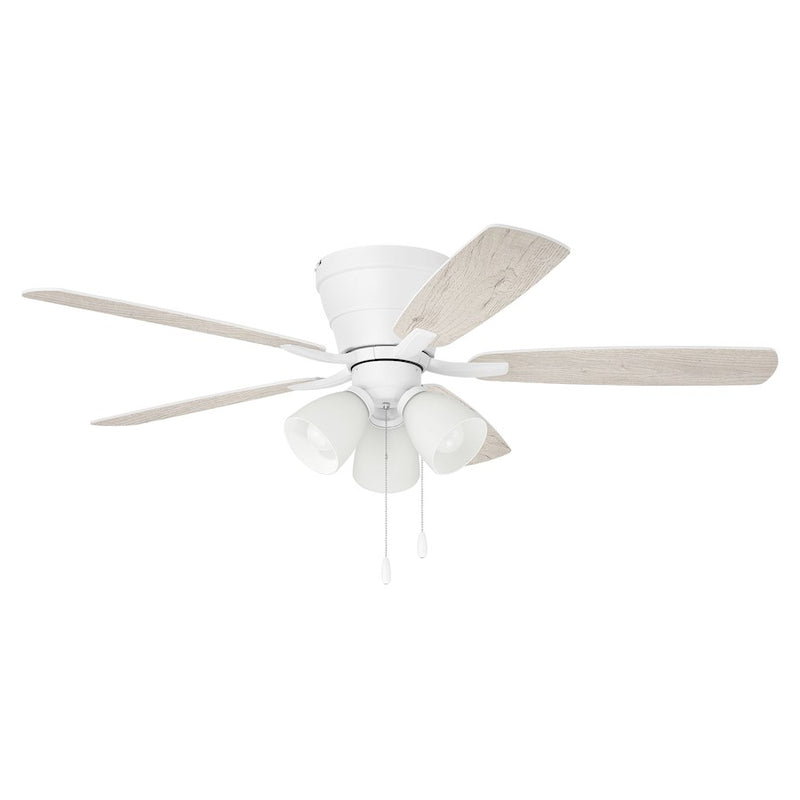 Craftmade Wheeler 3 Light 52" Ceiling Fan Light Kit, White/Oak