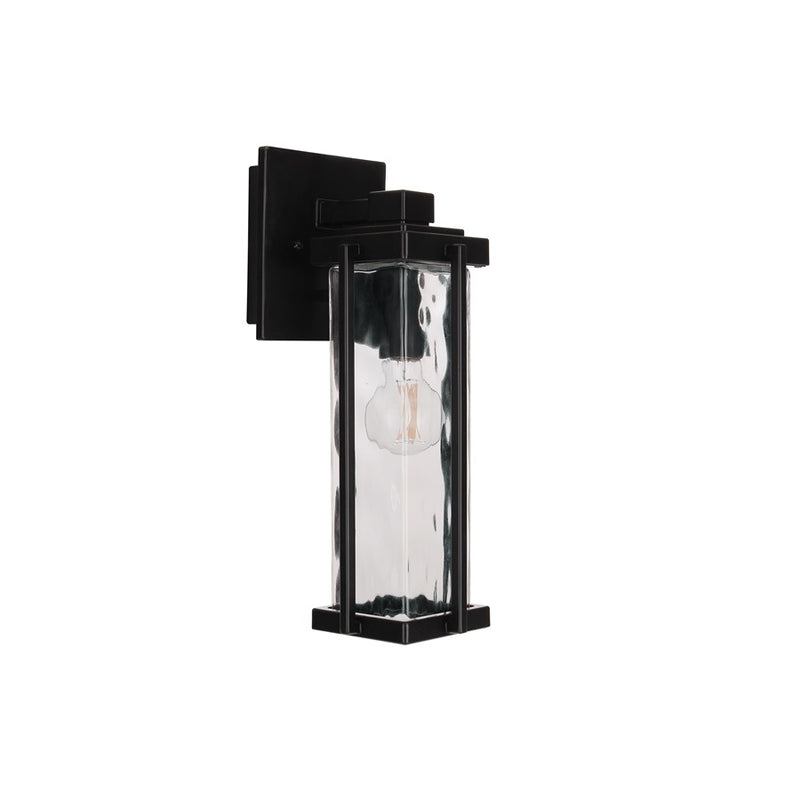 Craftmade Pyrmont 1Lt Small Outdoor Wall Lantern, Midnight/Hammered