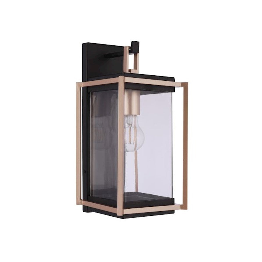 Craftmade Metalwork 1 Light Outdoor Wall Lantern, Midnight/Brass - ZA6504-MNSB