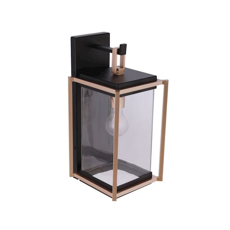 Craftmade Metalwork 1 Light Outdoor Wall Lantern, Midnight/Brass