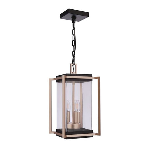 Craftmade Metalwork 3 Light Outdoor Pendant, Midnight/Brass - ZA6511-MNSB