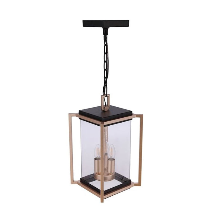 Craftmade Metalwork 3 Light Outdoor Pendant, Midnight/Brass