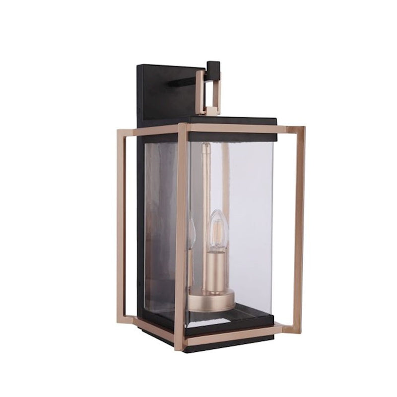 Craftmade Metalwork 3 Light Outdoor Wall Lantern, Midnight/Brass